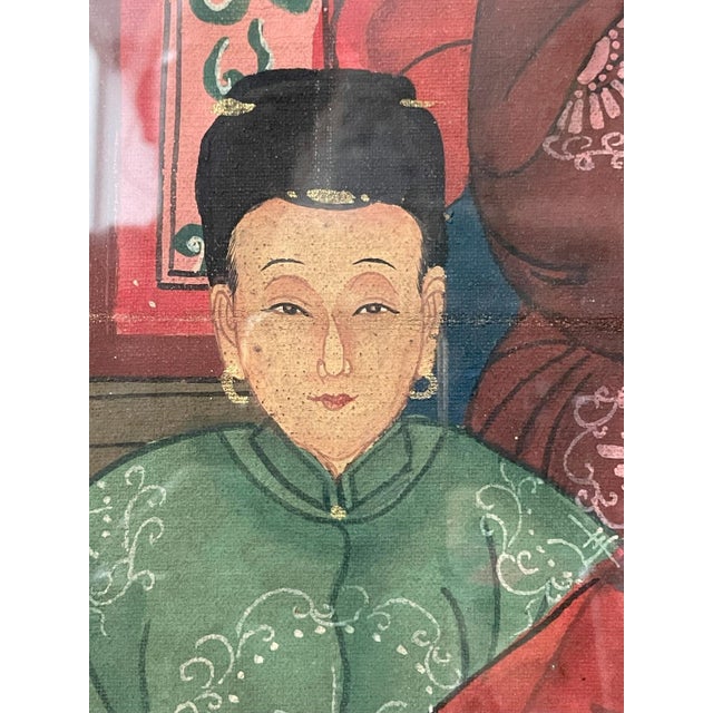 Red Chinese Family, 1800s, Painting For Sale - Image 8 of 11
