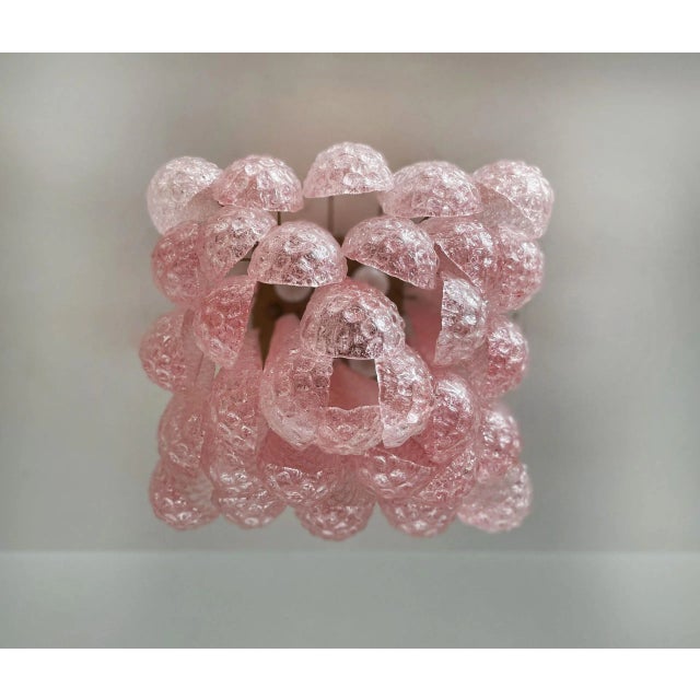 2020s Murano Ceiling Chandelier – 32 Rose/Pink Grit Drop Shape Glass For Sale - Image 5 of 11
