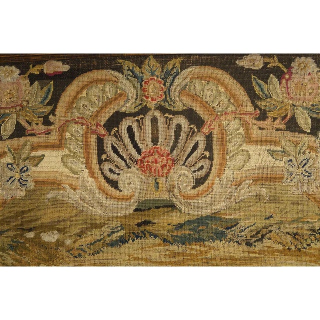 Mid 18th Century Beautiful Romantic Scene Framed 18th Century / Georgian Era Antique English Needlepoint Tapestry For Sale - Image 5 of 10