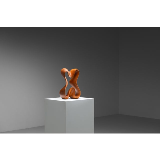 Unknown, Abstract Sculpture with Organic Flowing Curves, 1960s, Teak For Sale - Image 4 of 18