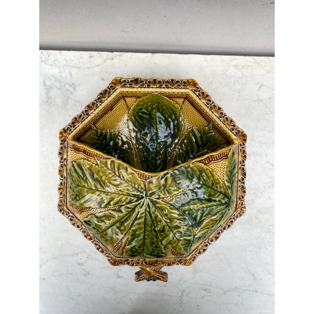 19th Century French Majolica Chesnut Server For Sale - Image 11 of 12