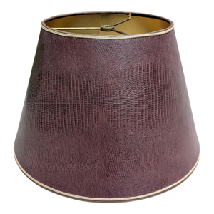 Vintage Crocodile Skin Burgundy and Gold Stiffel Lamp Shade