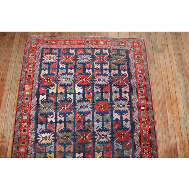 Contemporary Zabihi Collection Colorful Early 20th Century Antique Karabagh Caucasian Rug - 3'11" x 7'1" For Sale - Image 3 of 6