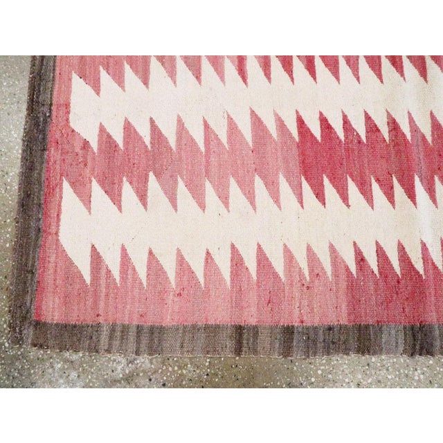 Textile Galerie Shabab Collection Tribal Mid-20th Century Handmade American Flatweave Navajo Throw Rug For Sale - Image 7 of 10