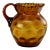 Amber Coinspot Amber Glass Juice Pitcher With Ruffled Rim 20thC For Sale
