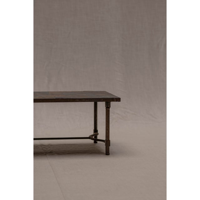 Mid-Century French Slate and Iron Coffee Table, 1960s For Sale - Image 3 of 11