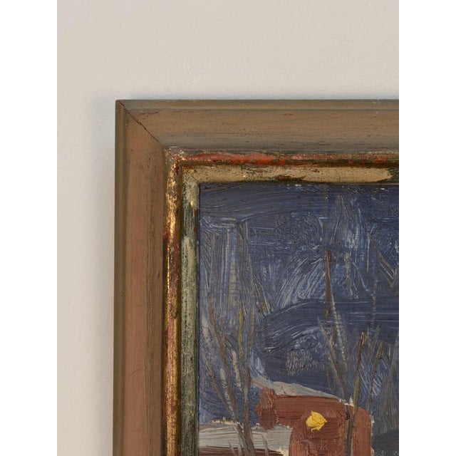 Evert Lambertz, Town and Pond at Night, 20th Century, Oil Painting, Framed For Sale - Image 6 of 7