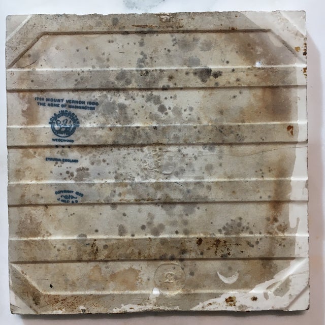 Blue Wedgwood Delft Tile: Mount Vernon - 1899 For Sale - Image 8 of 9