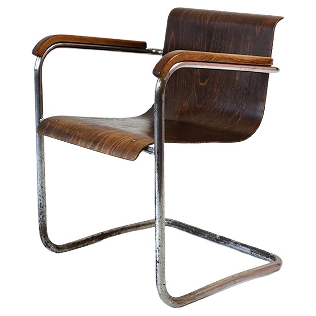 Czech Cantilever Armchair, 1930s For Sale