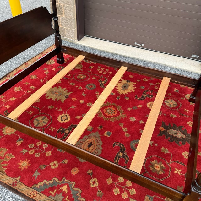 Late 20th Century Statton Traditional Solid Cherry Queen Poster Bed in Cambridge Cherry For Sale - Image 9 of 15