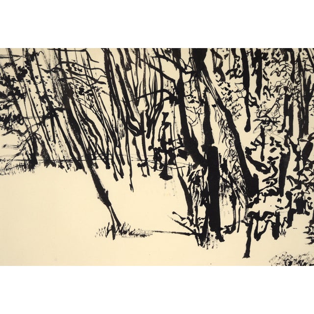 Forest Landscape in Sumi Ink on Paper by Schmidt For Sale In Monterey, CA - Image 6 of 8