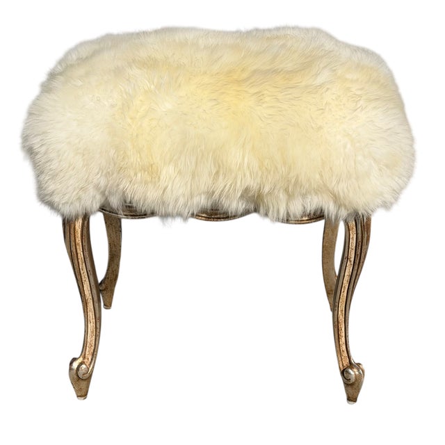 Randy Esada Designs for Prospr Italian Giltwood Ribbon Taboret Footstool Vanity Bench by Randy Esada Designs For Sale - Image 4 of 4