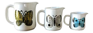 Mid Century Arabia Finland Butterfly Pitchers- Set of 3
