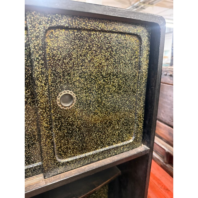 Early 20th Century Japanese Black & Gold Speckled Compound Cabinet For Sale - Image 13 of 13