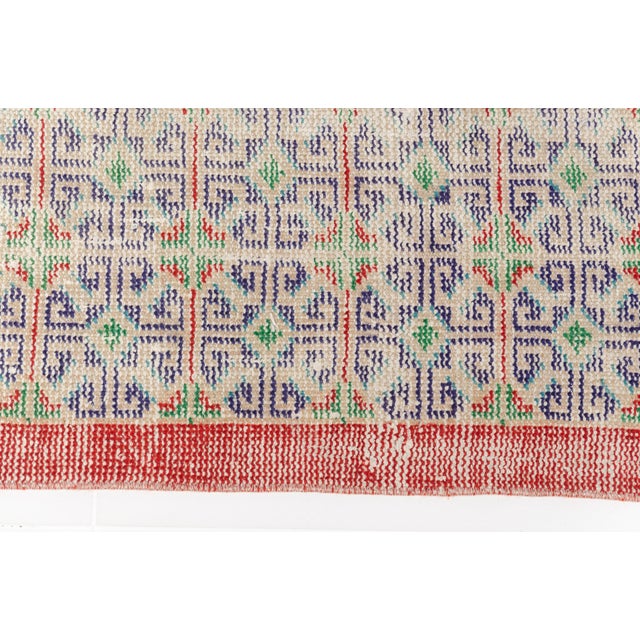 Textile 1950s Geometric Tribal Rug, Rustic Farmhouse Hallway Decor For Sale - Image 7 of 10
