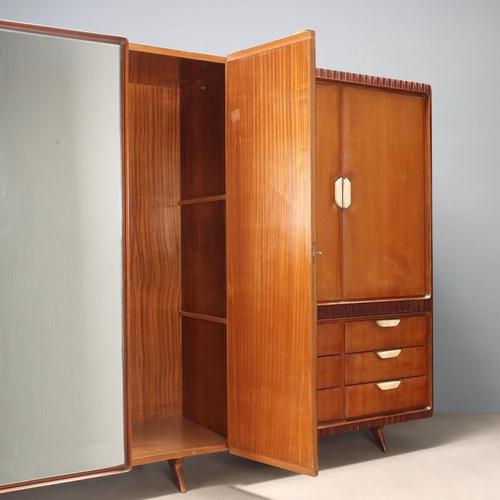 Wardrobe with Mirror, 1950s For Sale - Image 4 of 13