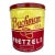 Large Vintage 1950s Red & Yellow Bachman Pretzel Tin For Sale