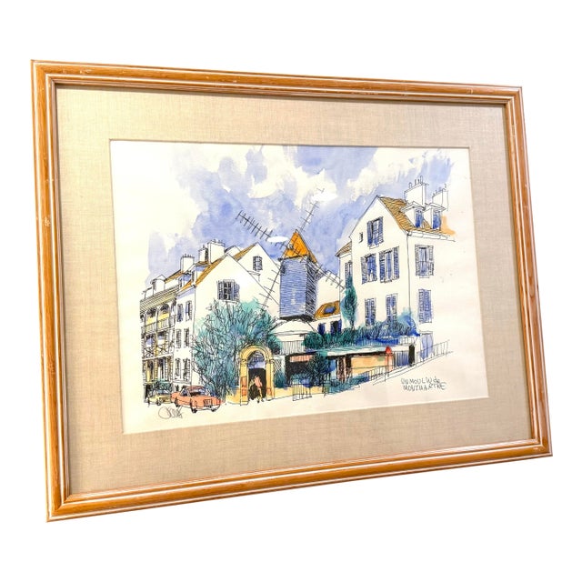 “Un Moulin De Montmartre” – Paris Windmill Scene - Signed For Sale