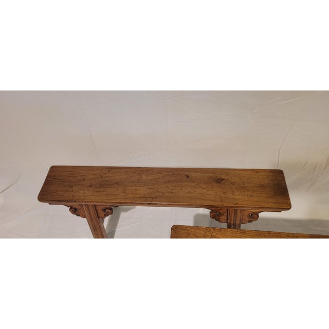 Wood Pair of 19th Century Spring Benches For Sale - Image 7 of 15