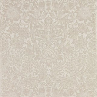 Morris & Co Pure Sunflower Wallpaper in Pearl/Ivory For Sale