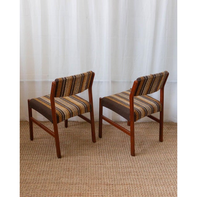 1960s Danish Modern Teak and Wool Dining Chairs - Set of 8 For Sale In Columbus - Image 6 of 14