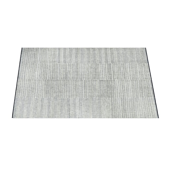 Afghan Hand-Knotted Grey Wool Kilim, 2010s For Sale - Image 4 of 6