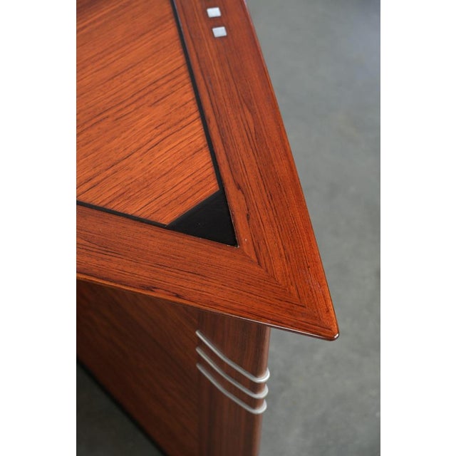 Wood Art Deco Triangular Side Tables by Schuitema from the Decoforma Series, Set of 2 For Sale - Image 7 of 12