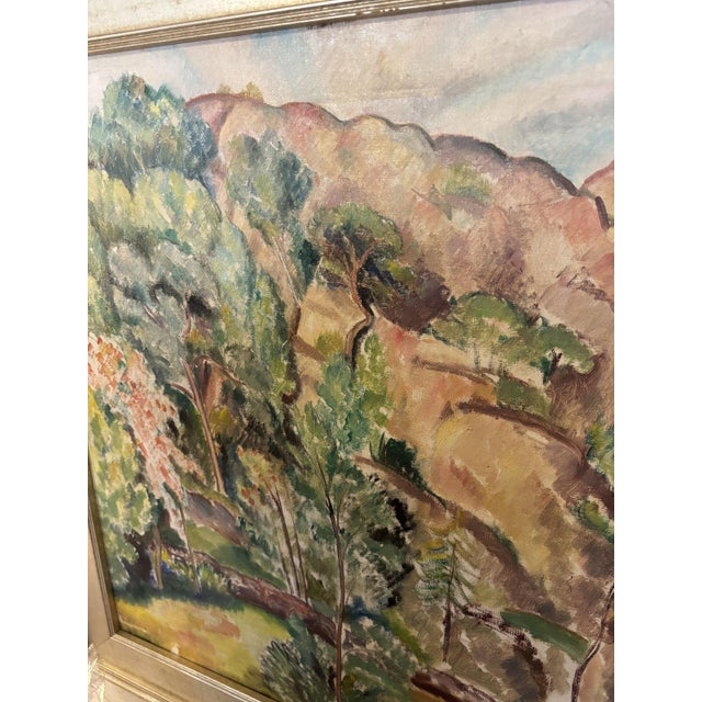 Post-Impressionist Swedish Hillside Landscape Oil Painting For Sale - Image 4 of 5
