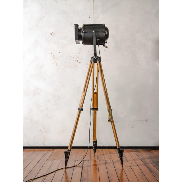 Vintage Industrial Theater Spotlight Floor Lamp from A.E. Cremer, 1950s For Sale - Image 9 of 18