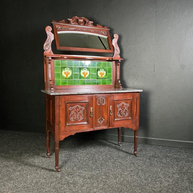 Antique Marble Top Washstand, 1905 For Sale - Image 3 of 7
