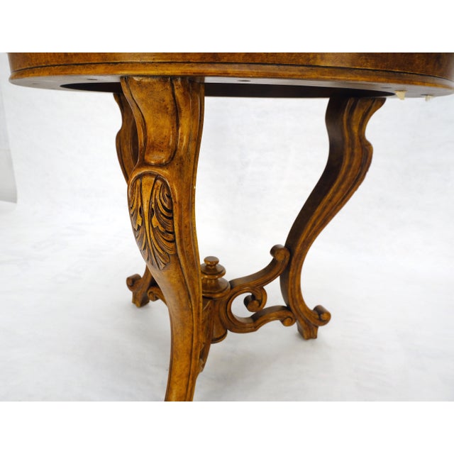 Wood Fine Carved Wood Base Marble Top 31” Diameter Gueridon Center Table Widdicomb For Sale - Image 7 of 18