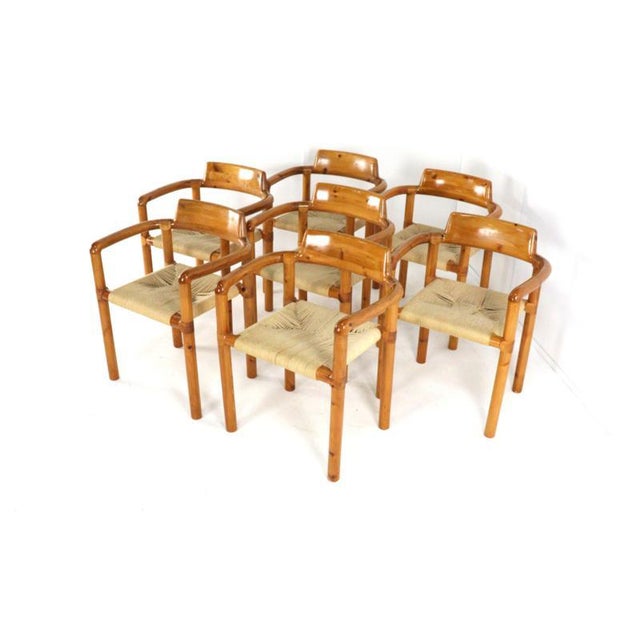 Dining Room Chairs in the style of Daumelier, 1970s, Set of 7 For Sale - Image 4 of 16