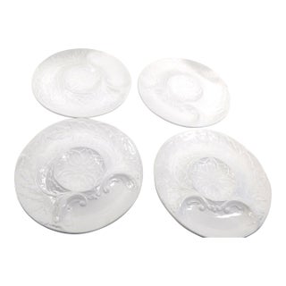 1980s Williams Sonomas Grande Cuisine Lot of Four Divided White Plates For Sale