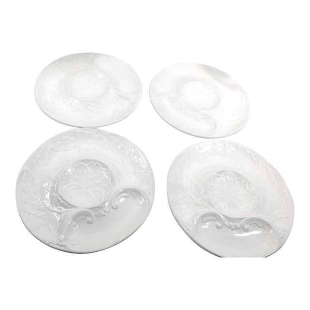 1980s Williams Sonomas Grande Cuisine Lot of Four Divided White Plates For Sale