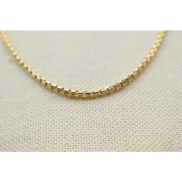 Modern Mid 20th Century 14kt Yellow Gold 18" Box Chain For Sale - Image 3 of 9