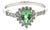 14k White Gold Green Paraiba Tourmaline & Diamond Pear Halo Ring, Size 7 For Sale
