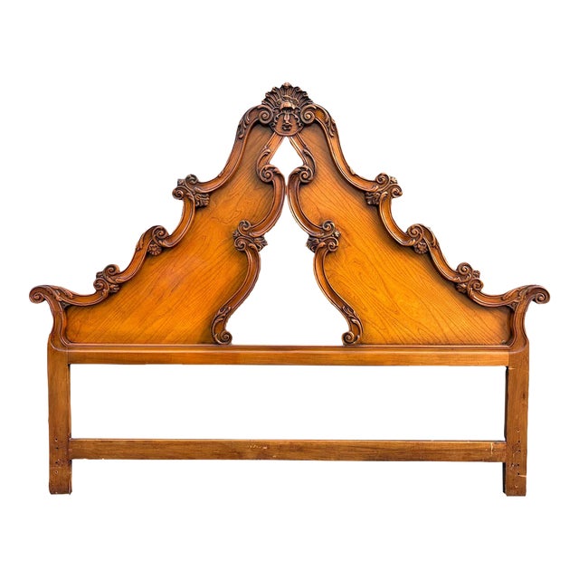 King Italian Venetian Headboard With Serpentine Edges For Sale