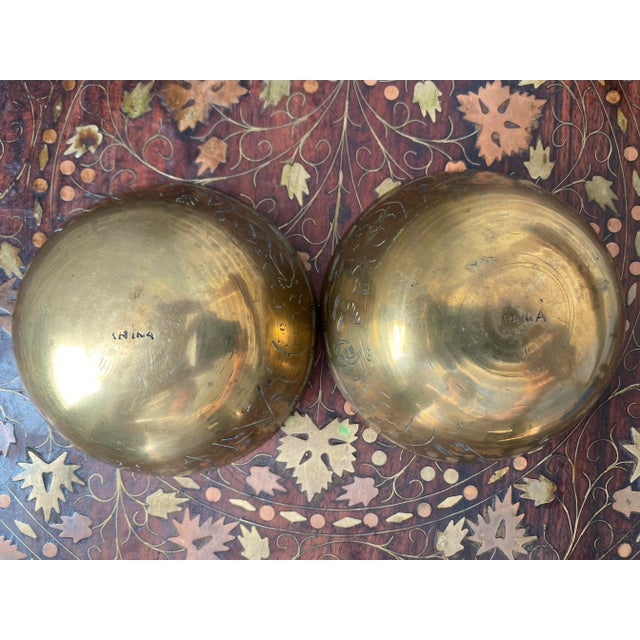 Asian Vintage Tibetan Singing Bowls, Pair For Sale - Image 3 of 8
