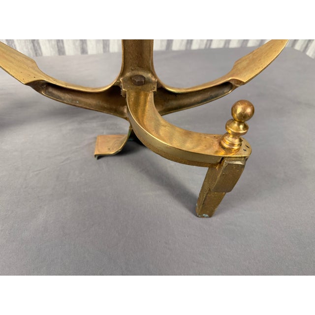 Pair of Mid-Century Brass Anchor Andirons For Sale In Palm Springs - Image 6 of 8