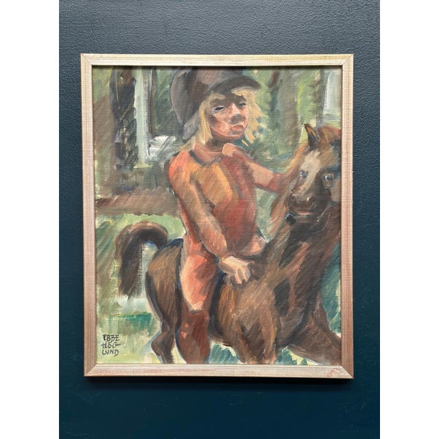Ebbe Höglund, Horse Rider, 1950s, Oil on Canvas, Framed For Sale - Image 12 of 12
