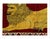 A modern small throw rug handmade during the 21st century with a pictorial design of a male lion in red-over a Gold...