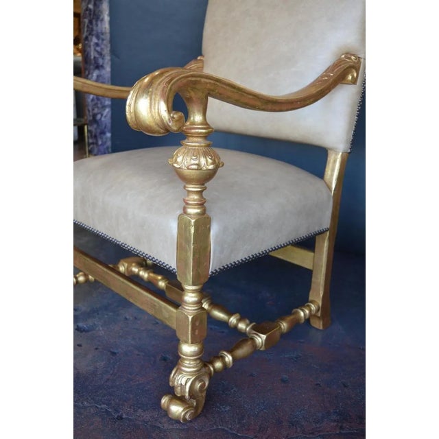 Gold 19th Century Italian Trono / Throne Chair For Sale - Image 8 of 9