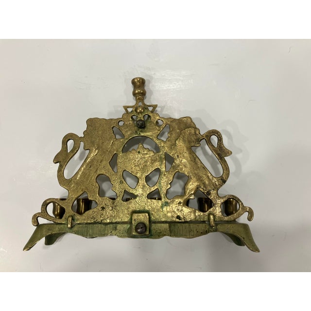 1900 - 1909 Antique Brass Menorah For Sale - Image 5 of 7