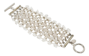 Paco Rabanne Silvered Metal and Quartz Link Bracelet