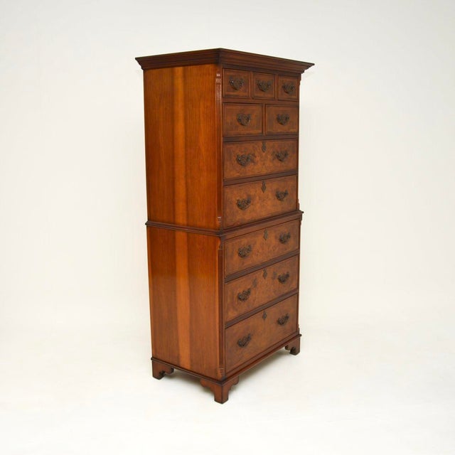 Walnut Chest on Chest of Drawers, 1950s For Sale - Image 3 of 11