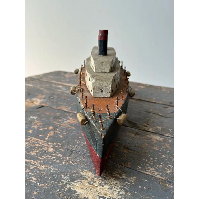 Vintage Folk Art Ship Sculpture, Circa 1930s For Sale - Image 18 of 18