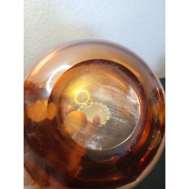 1980s 1980s Stunning MCM Signed Coquille Flygsfors Sweden by Paul Kedelv Sommerso Bowl. For Sale - Image 5 of 8