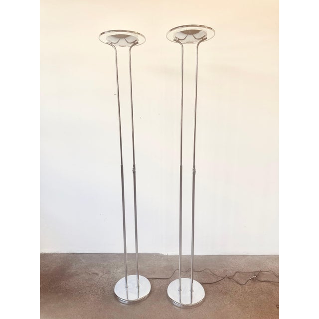 Modernist Chrome and Glass Estiluz Floor Lamp by Leonardo Marelli For Sale - Image 9 of 12