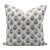 Fabdivine Handmade Block Printed Cushion Cover 26x26 Inch Pure White Linen- Betal Leaf For Sale