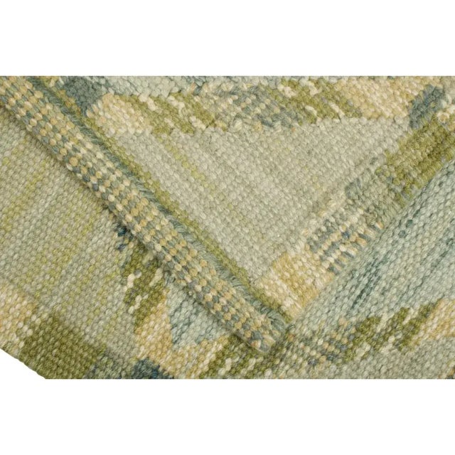 Rug & Kilim’s Scandinavian Style Square Rug in Blue and Green, With Patterns For Sale In New York - Image 6 of 6